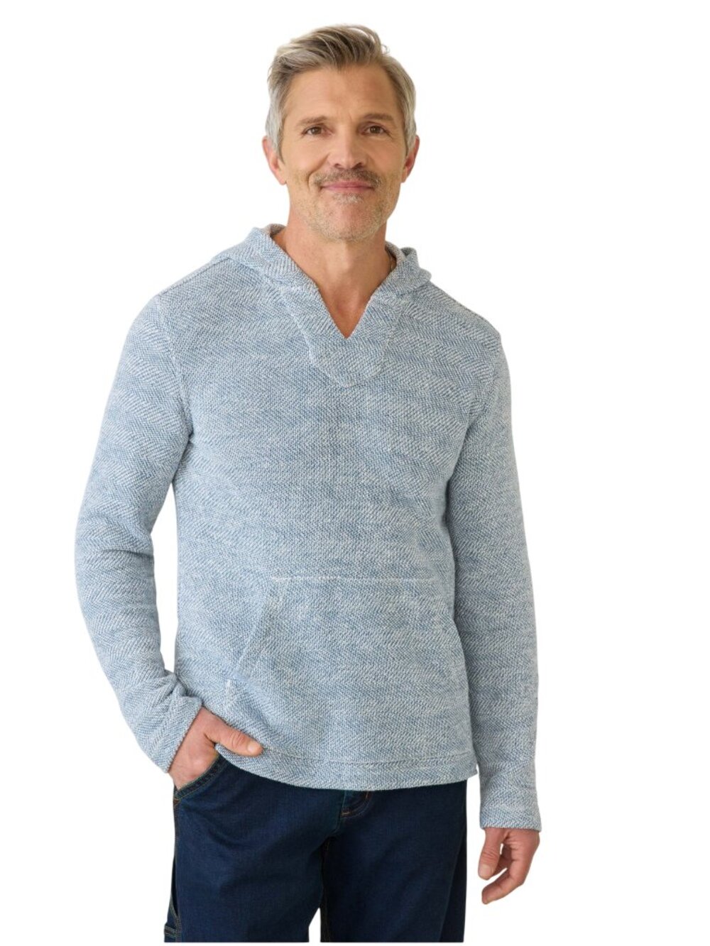 Faherty men's Whitewater Hoodie in Whitewater gray blue size XL sweatshirt knit